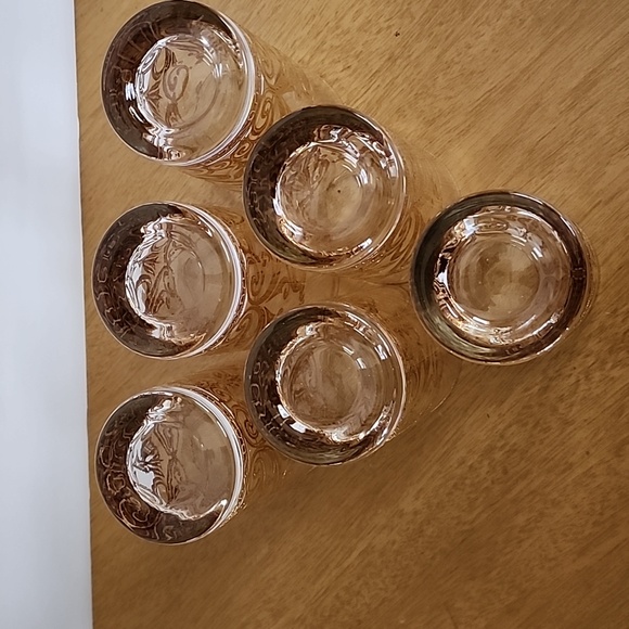 VINTAGE Culver Barware 22k Gold Glasses Pattern CUV61 MCM 6 items - Picture 4 of 9